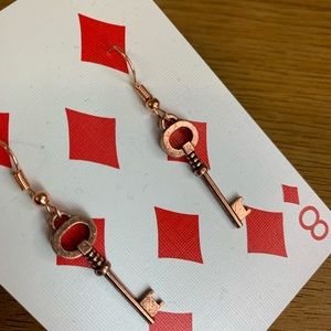 Small Rose Gold Key Earrings